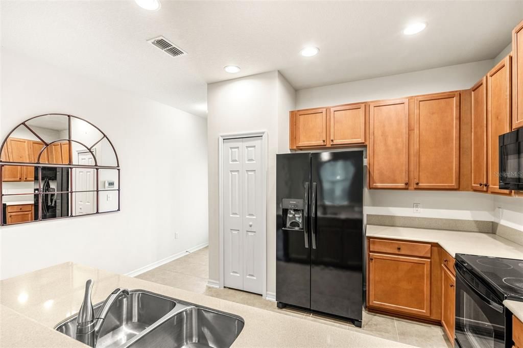 Solid stone countertops & 42" wood cabinets