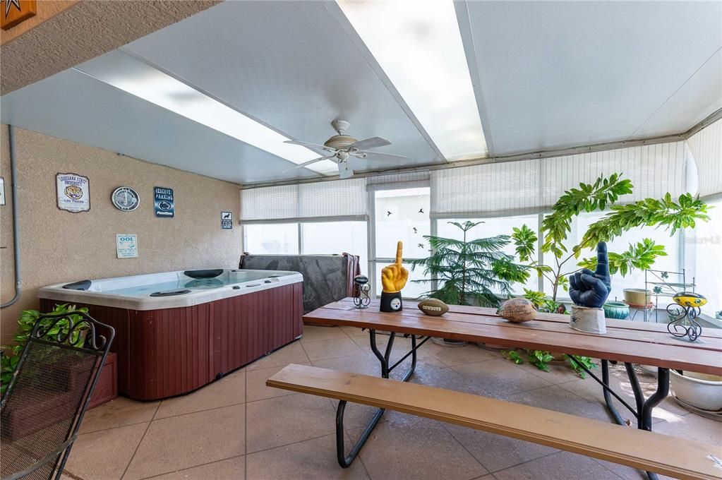 Skylights and hot tub are included with this home.