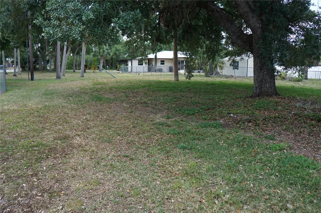 Large shaded rear yard