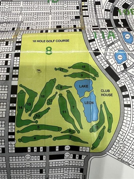 Map showing position of the golf course in the community.