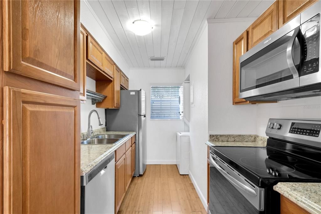 Kitchen with updated appliances in 2018.