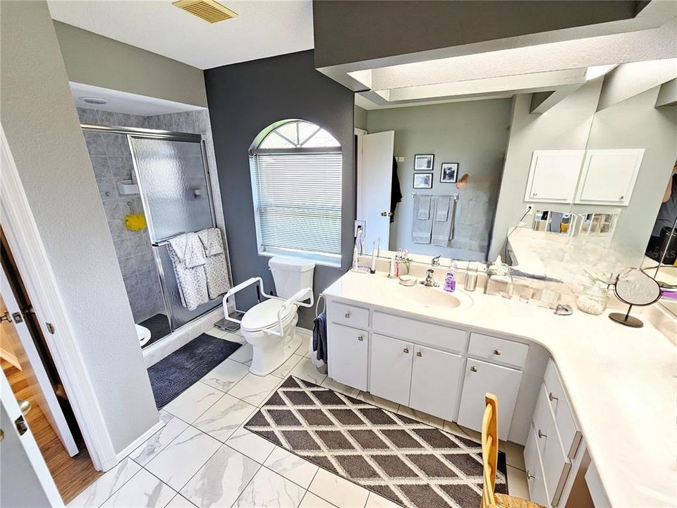 Primary bathroom with vanity area