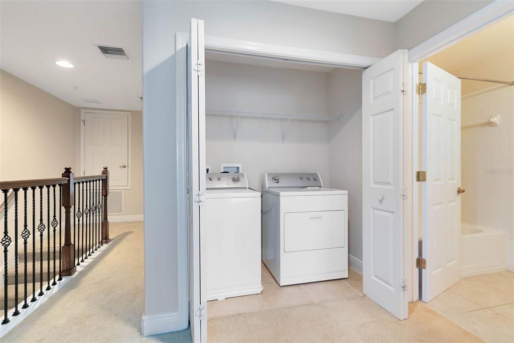 Laundry closet conveniently located on the second floor.