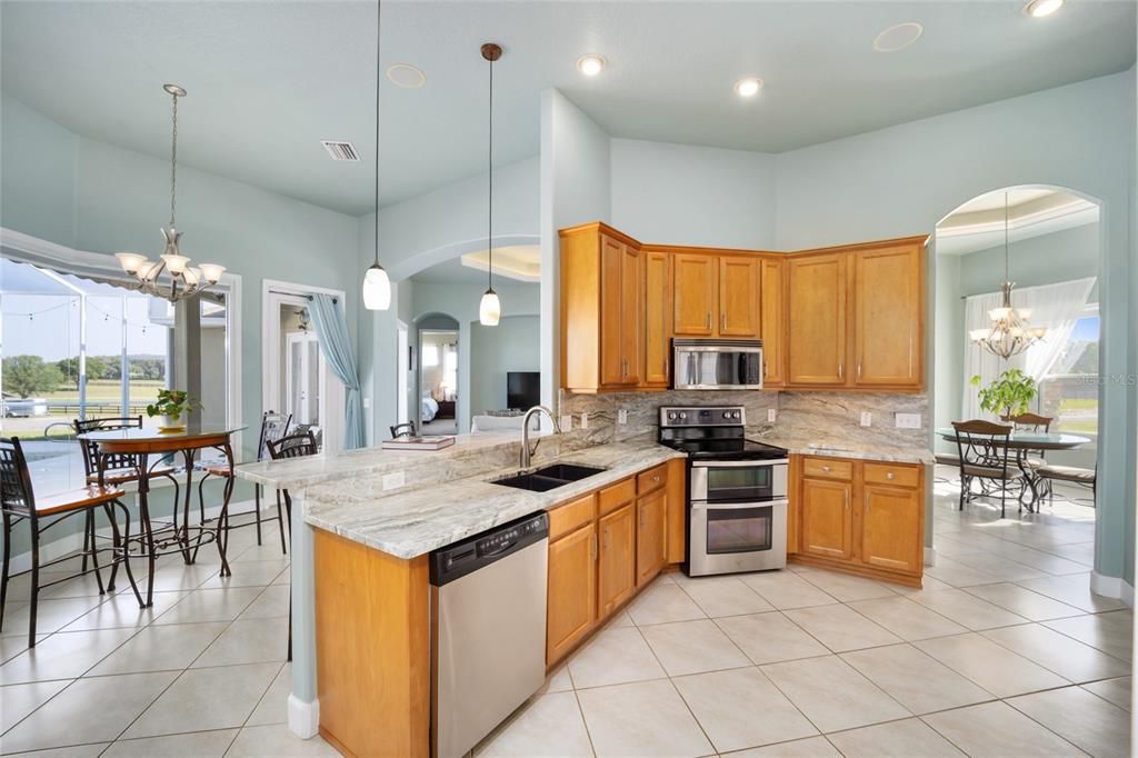 Kitchen looking from pantry.