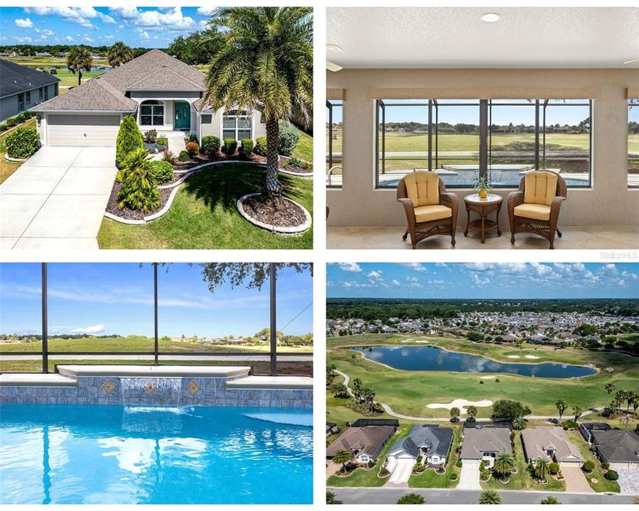 POOL HOME with SPECTACULAR GOLF COURSE and WATER VIEW on this 3/2 GARDENIA with OVERSIZED ENCLOSED LANAI located in THE VILLAGE OF BUTTONWOOD!