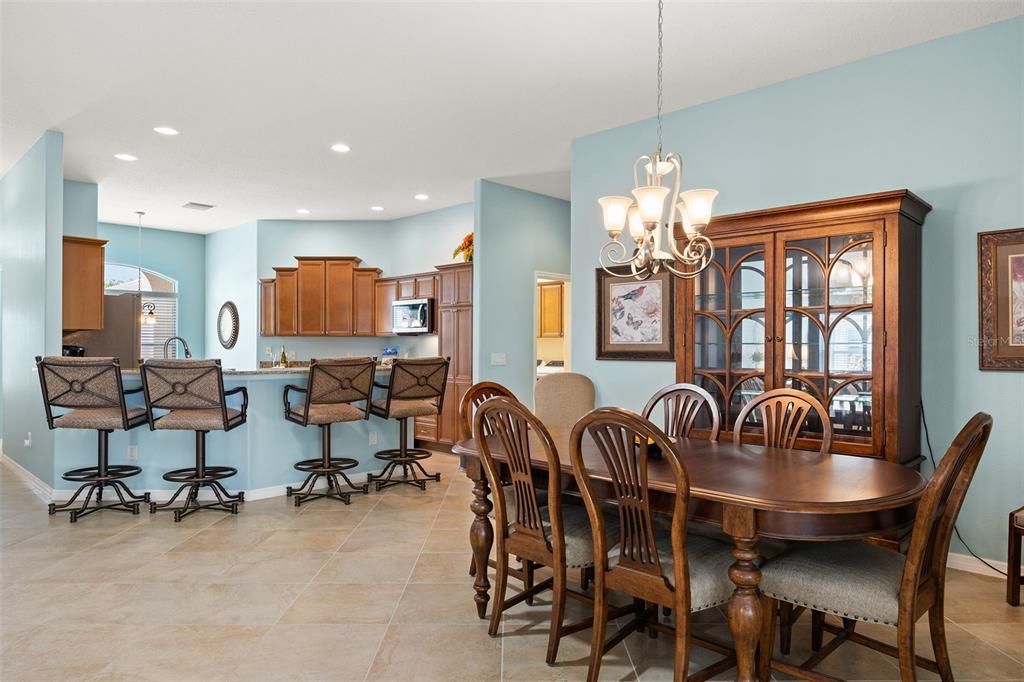 Large dining room for more formal dining.
