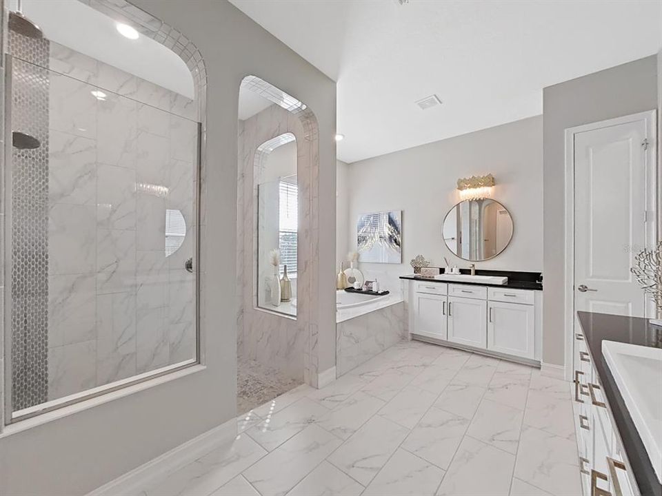 Master bath is light and bright