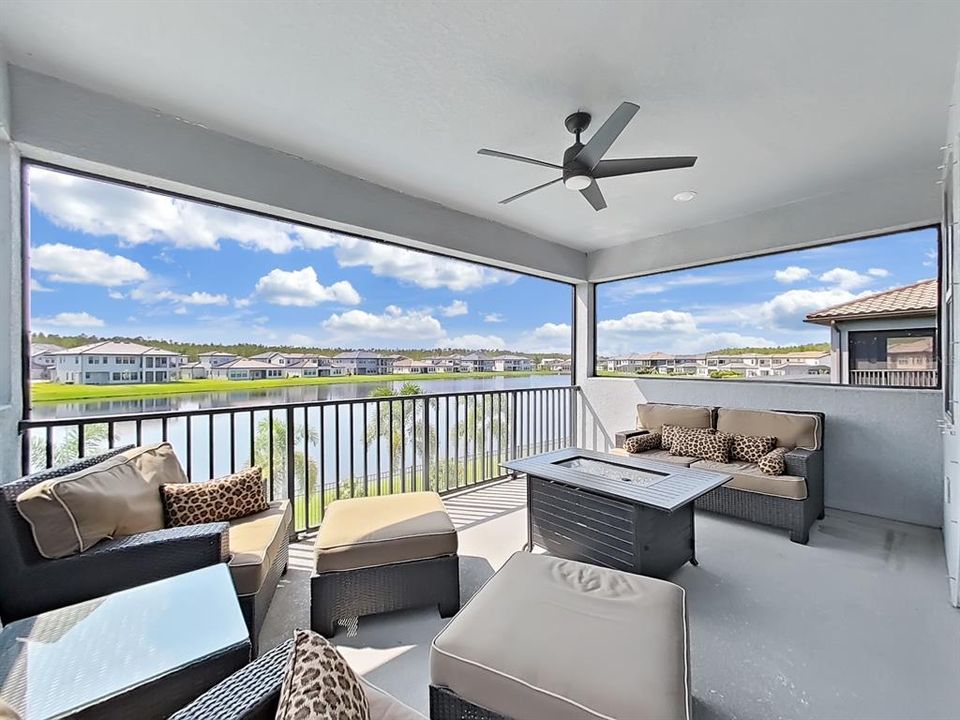 2nd floor screened balcony with beautiful views of the water and sunsets.