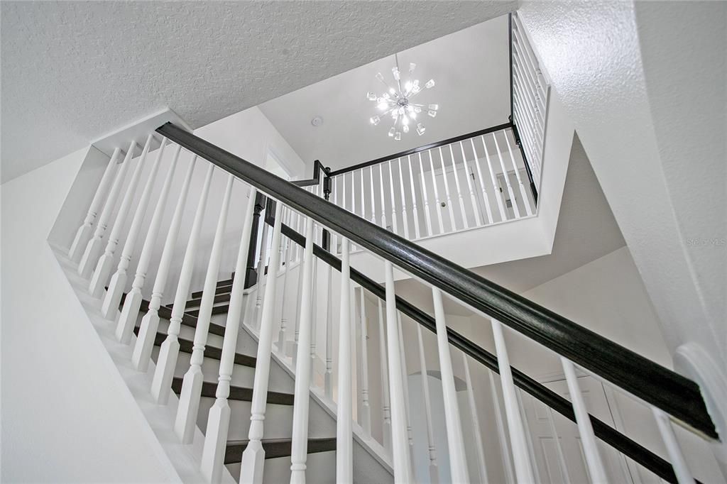Stairs and light fixture