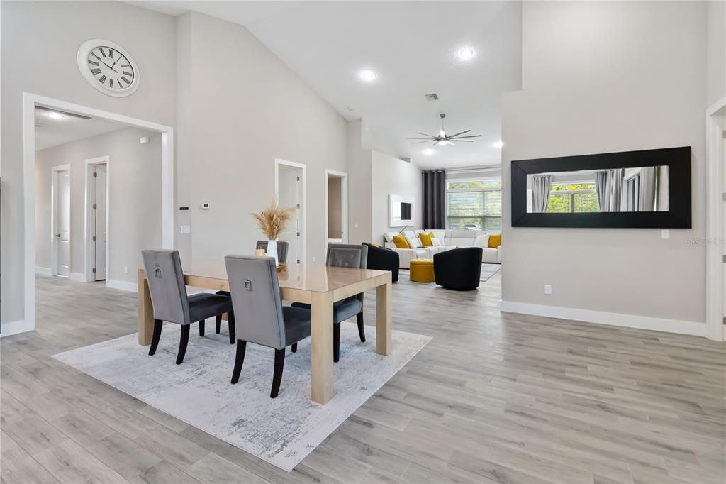 Open Dining area flows into the living room