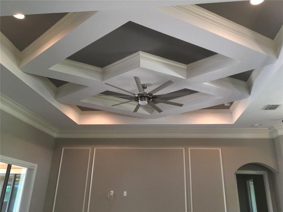 coffered ceiling in living room