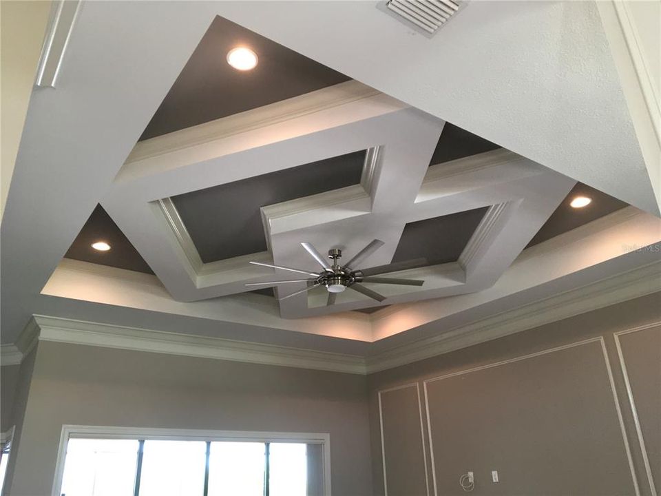 coffered ceiling in living room