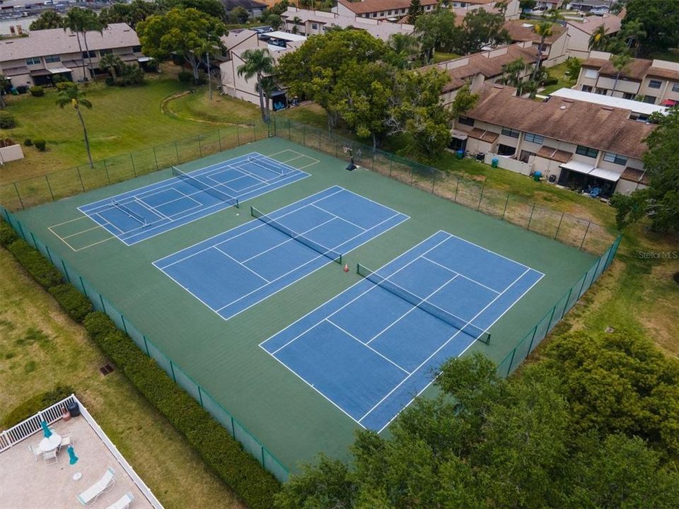 rumor has it the tennis courts are contemplating at a pickleball makeover; I believe it is still being discussed...buy now so you can vote for either tennis or pickleball!