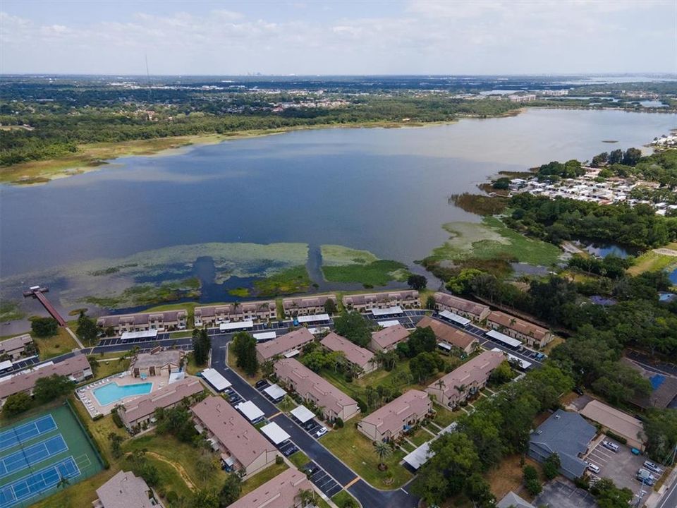 killer view across Lake Seminole, 700 acres of freshwater; Lake Seminole Park is on the other side of the lake, 250 acres of pure recreational bliss, bike trails, grassy knolls, playgrounds, ball field, reserve a picnic shelter for your next frisbee festival at the park