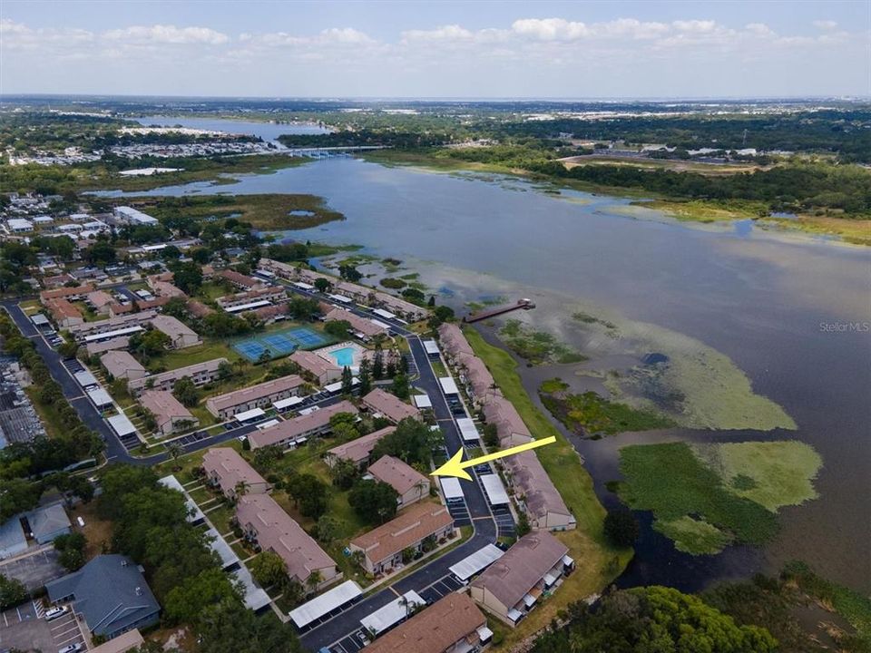 The bridge is the distance is 102nd Av N (aka. Bryan Dairy aka 118th Av); this is a straight shot to I-275, Tampa International Airport, the Bucs stadium, the Lightning's Thunder Dome, Ybor City, Tampa Aquarium, International Mall, and so much more; takes about 20-30 mins to Tampa airport depending on traffic; another 5-10 into downtown Tampa