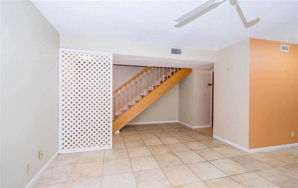 great room leading to upstairs area