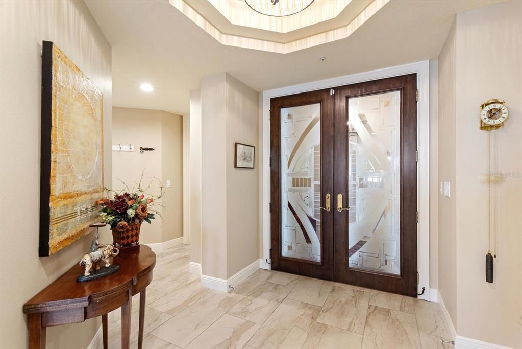 Glass Entry Door into the Residence