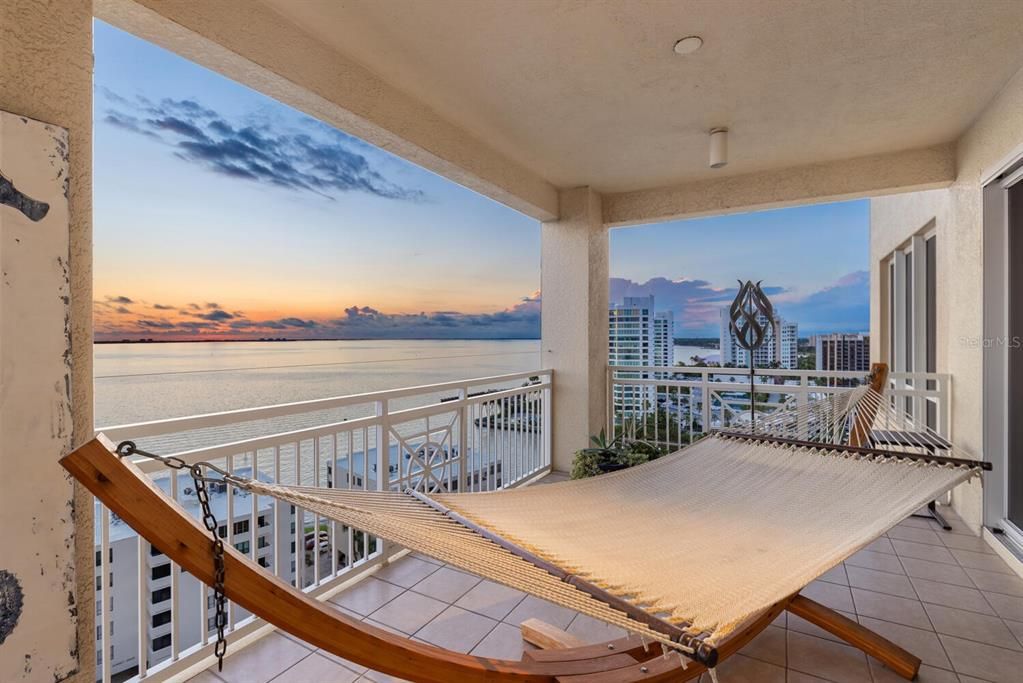 Evening Views from West Terrace with hammock