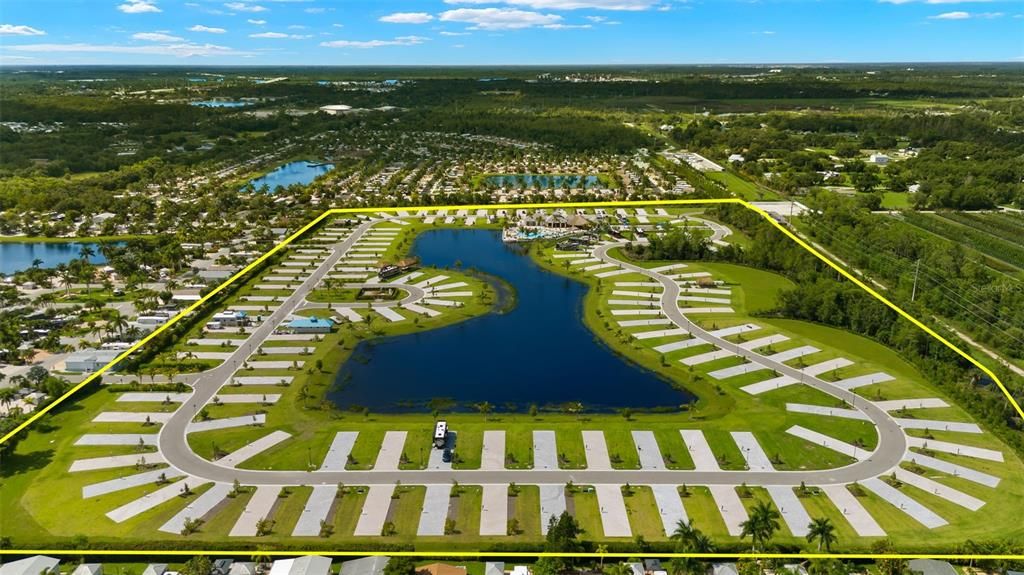 Aerial view of Laguna Caribe