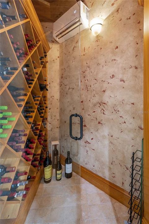 Climate Controlled Wine Room is focal point of the entertaining area