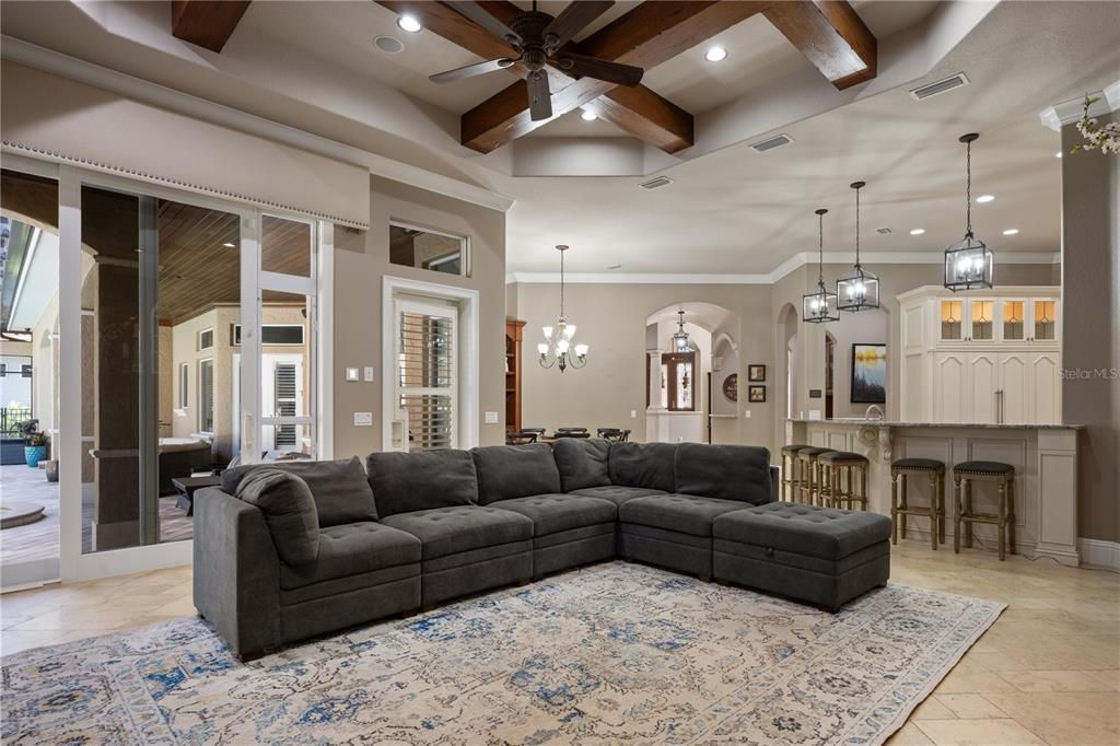 Family room is spacious and impressive!