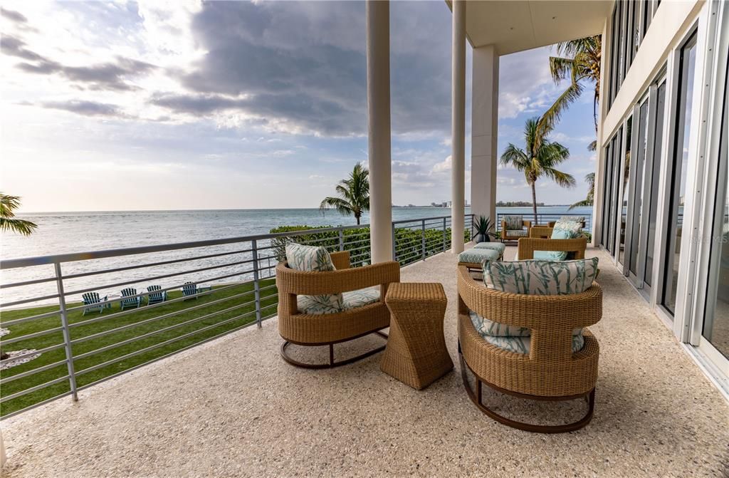 Large Patio with view of open water