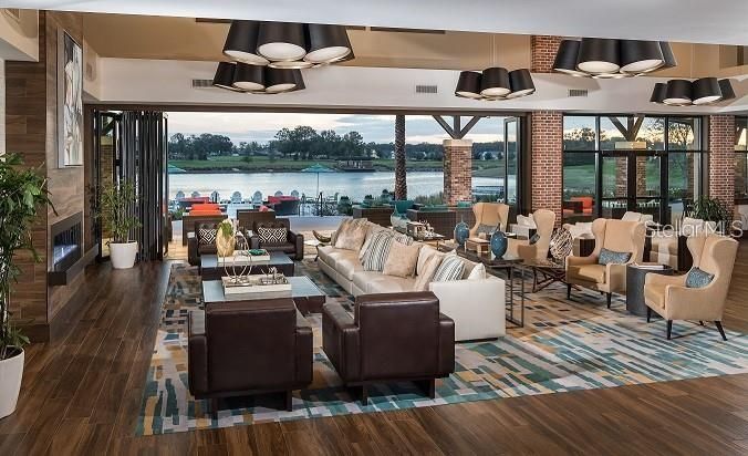 Clubhouse Living Room overlooking the Lake