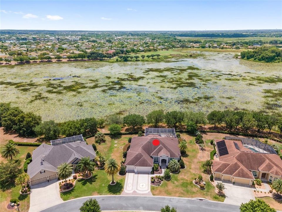 AERIAL - Looking SOUTH - Serene views of Miona Prairie Preserve (center) and Palmer Legends Championship Golf Course (deep center)