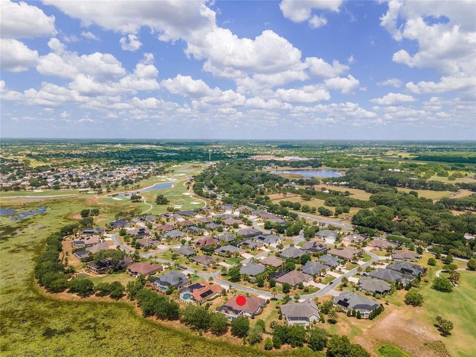 AERIAL - Looking NW - Palmer Legends Championship Golf Course - Laurel Valley Nine (center), CR 466 Commercial Corridor (deep center), CR 466 (lower right)