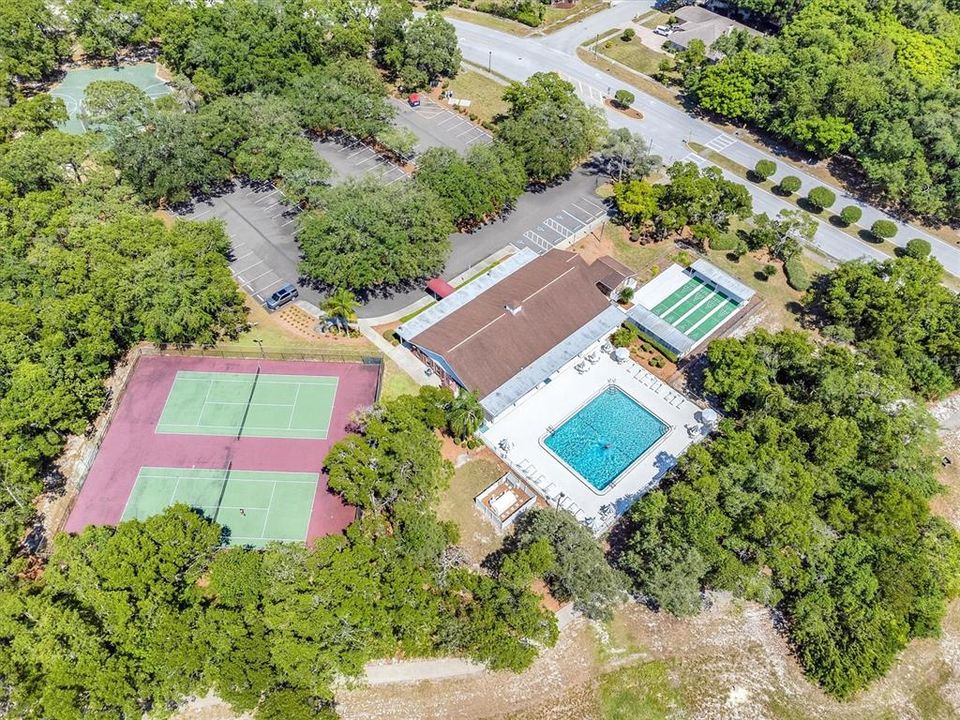 Aerial View Clubhouse/Tennis Courts/Shuffleboard/Pool