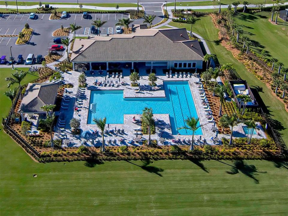 Ariel view of the Clubhouse pool