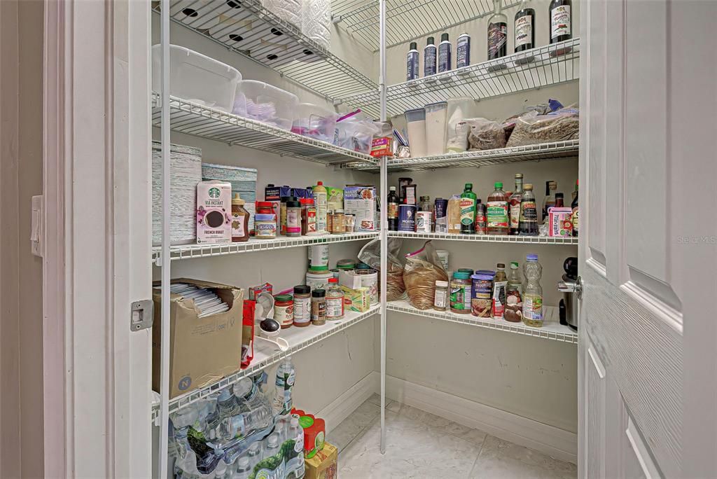 Oversized pantry storage with built in spice storage!