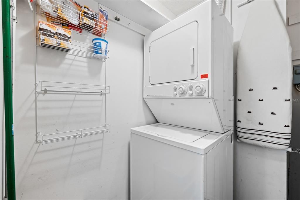 Washer and Dryer hookups in this huge oversized closet