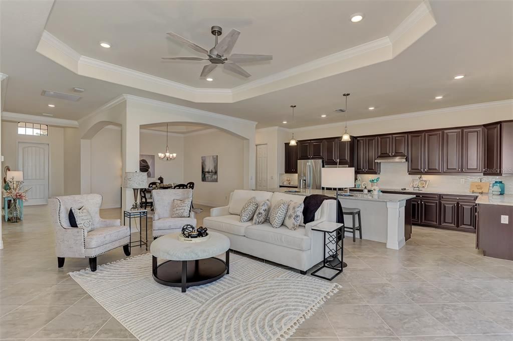 The Angelina has stunning tray ceilings, a great kitchen and dining area and fabulous outside space.