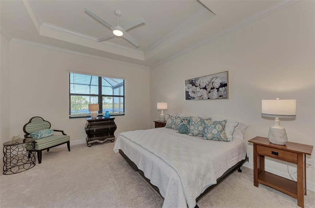 Master bedroom easily holds a king bed and two   nightstands and dresser - with two closets