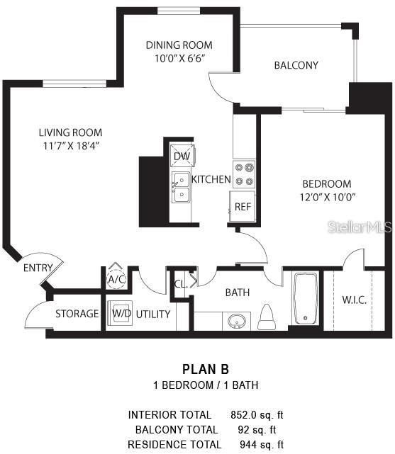 For Rent: $1,500 (1 beds, 1 baths, 854 Square Feet)