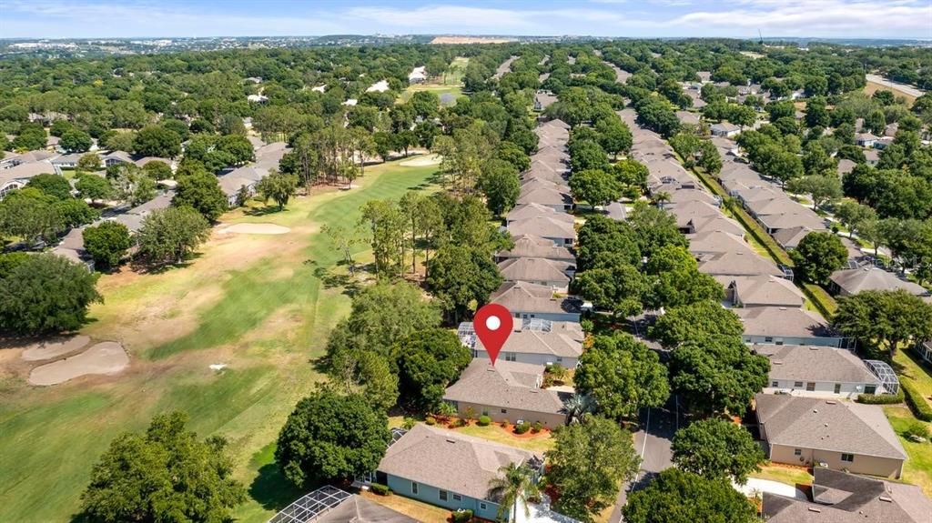Drone View of Home and Golf Course