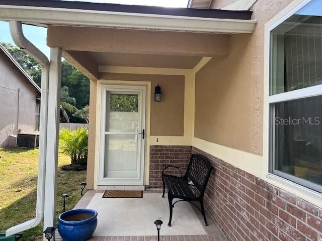 Covered front porch entry