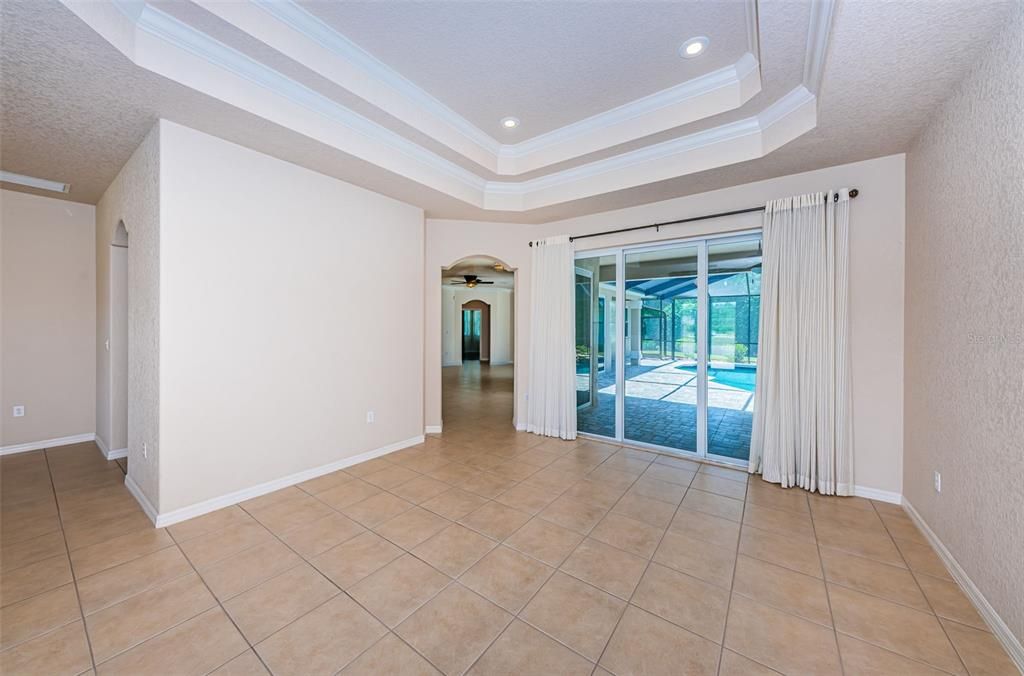 Living room with sliders to the lanai.