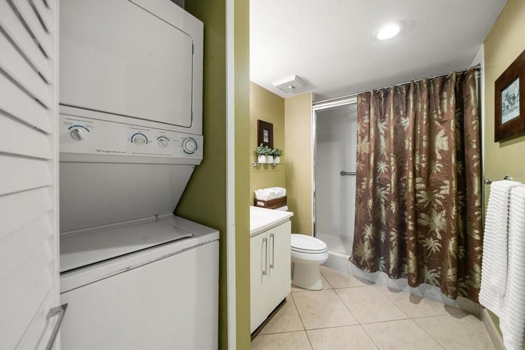 Guest Bathroom with laundry closet