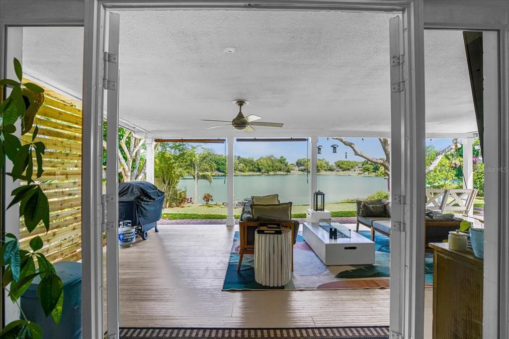 French doors to back porch