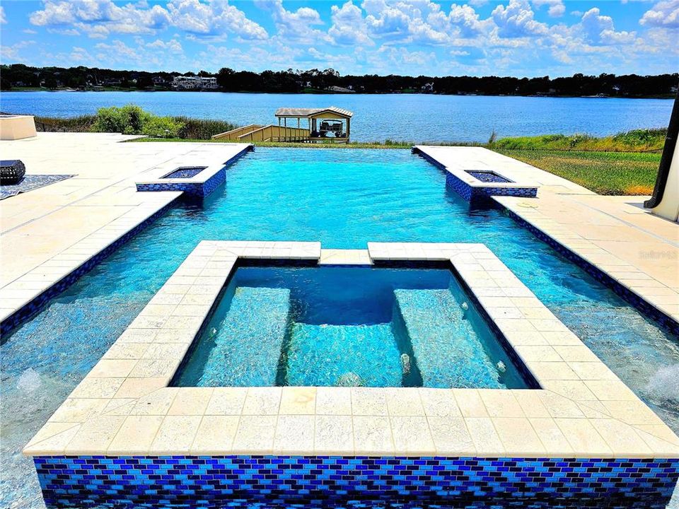 Infinity pool overlooks Lake Olivia
