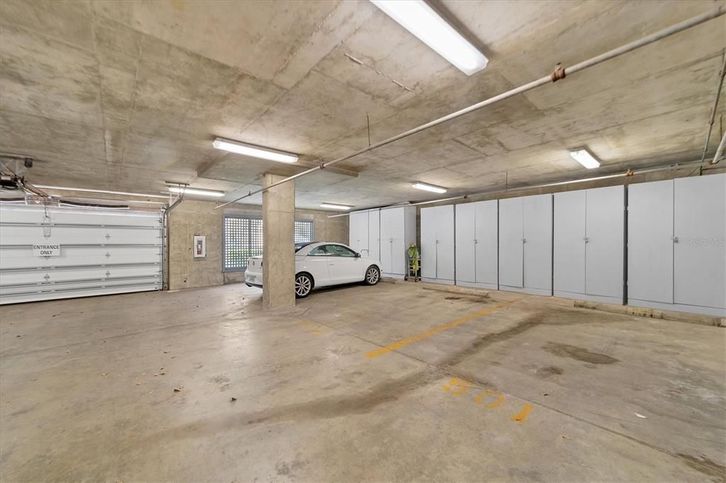 Under building parking - 2 spaces with storage closets