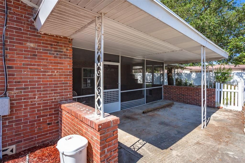 Partially covered carport