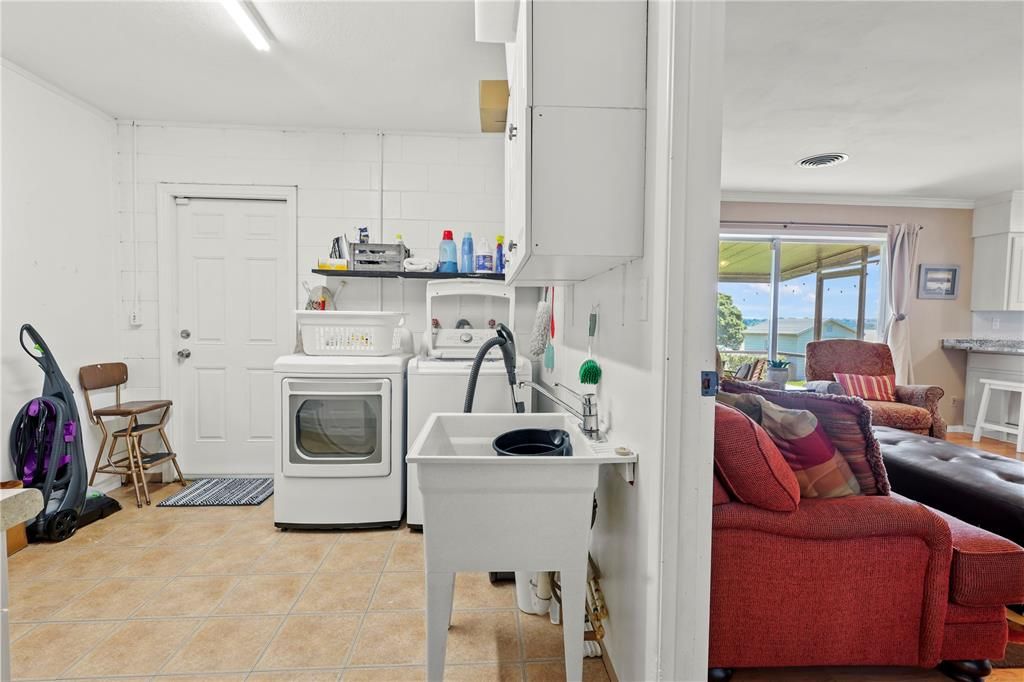 Large laundry room off family room