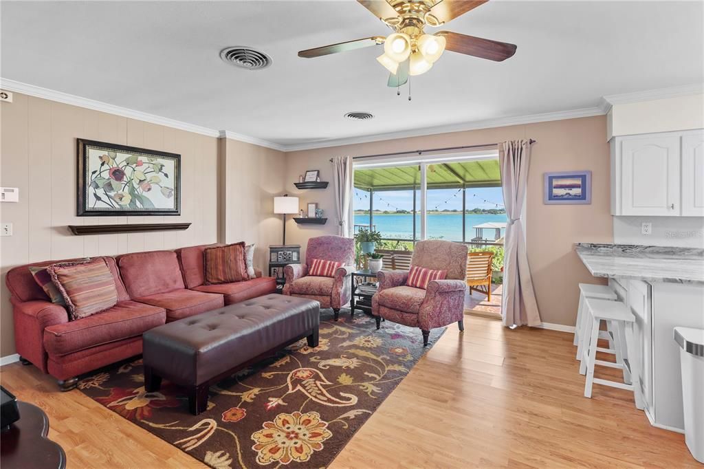 Family room with view of lake