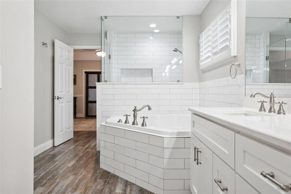 Light and airy master bathroom