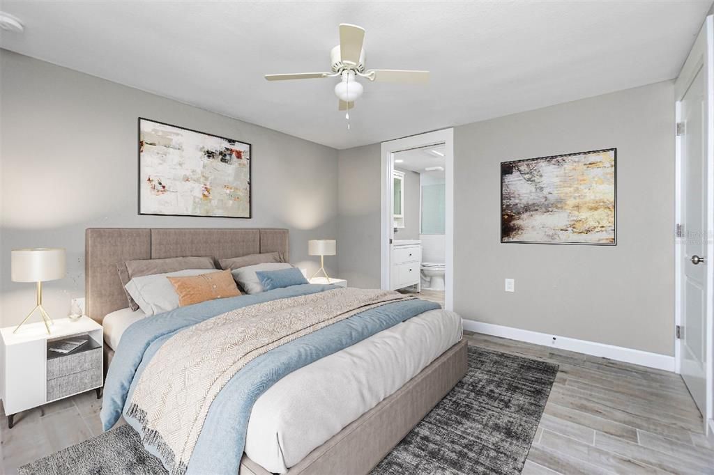 Virtually Staged Main Bedroom