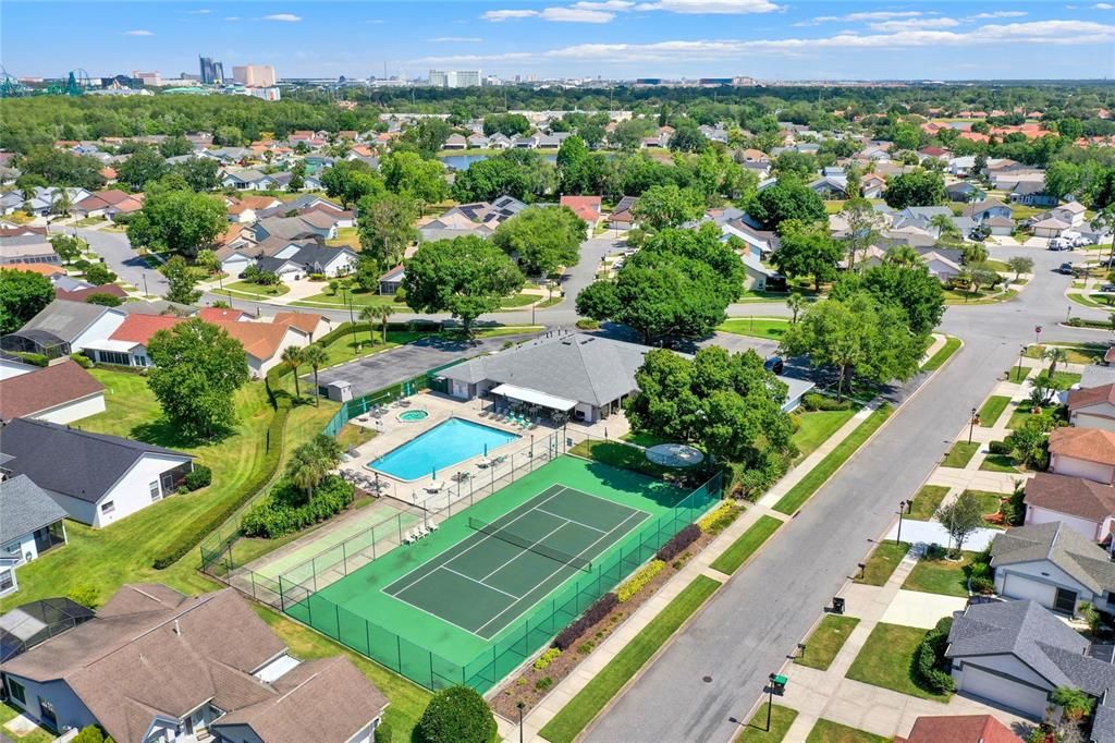 Community amenities; pool, clubhouse, tennis courts, park and playground