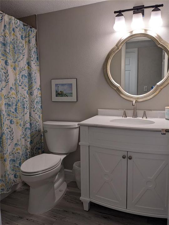 Remodeled Guest Bathroom downstairs with Comfort Height Toilet.